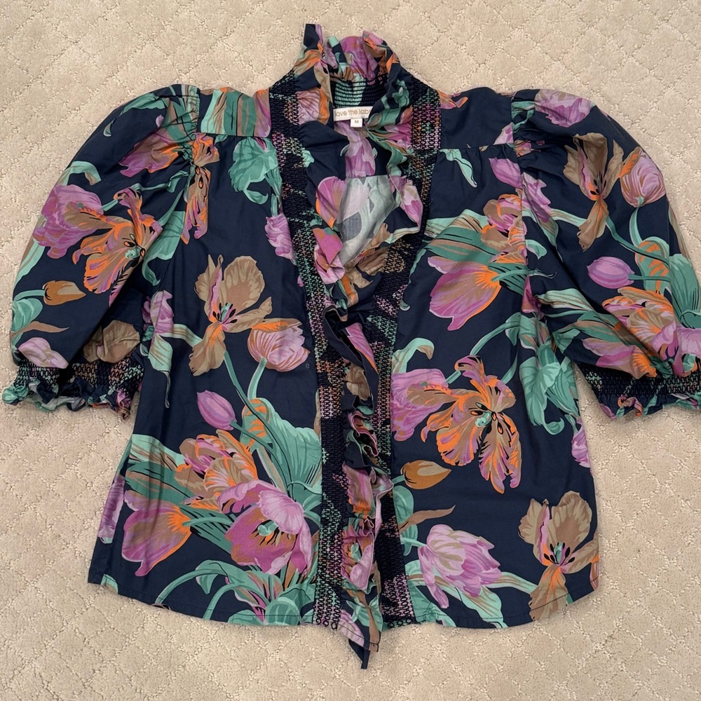 Love the Label Floral Ruffle Women's Top sz M